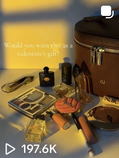 Valentine's gift flat lay